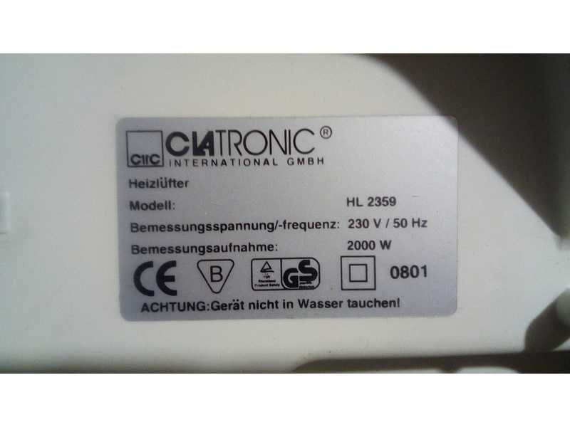 тепловентилятор CLATRONIC TW-HT206