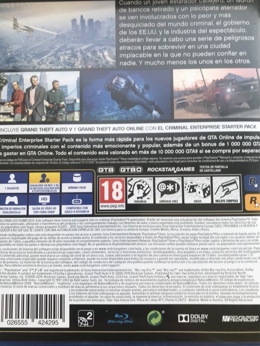 Продам диск GTA 5 для PS4
