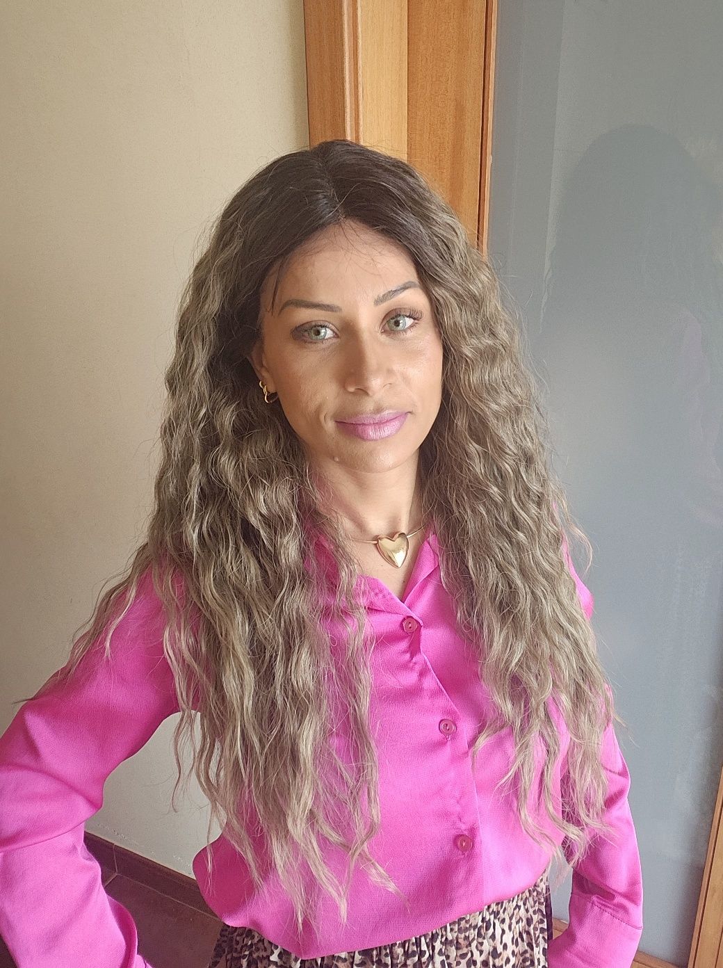 Lace orelha a orelha de fibra realista ao cabelo