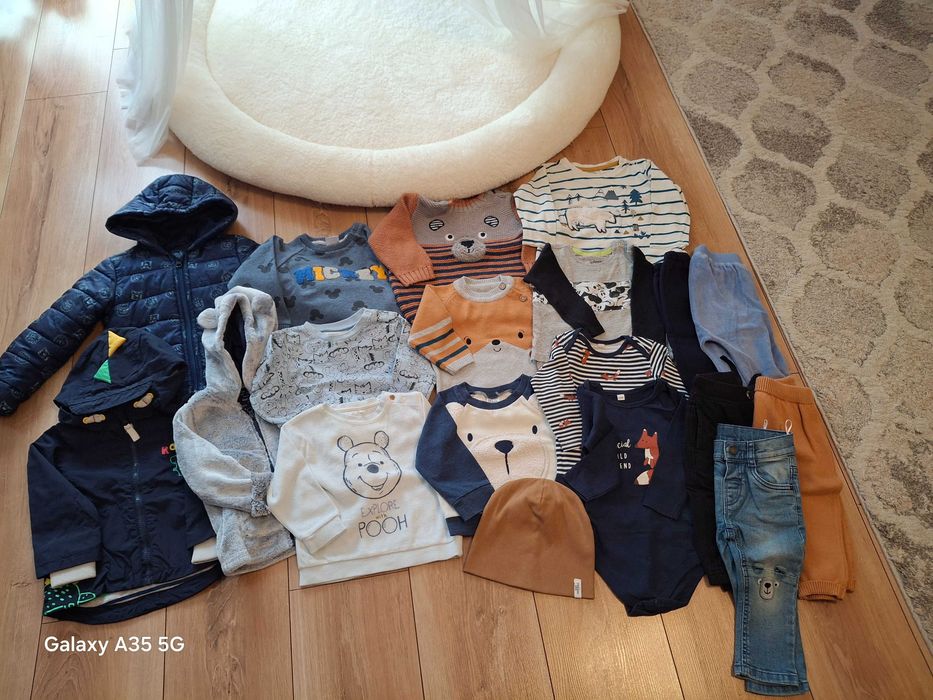 Paczka ciuszków dla chłopca rozmiar 74/80