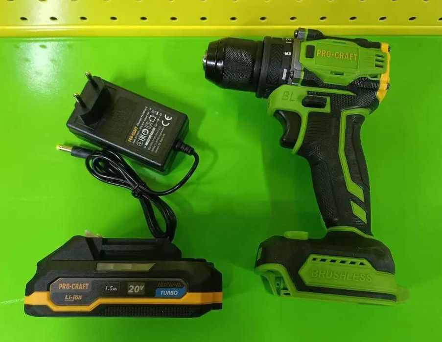 Шуруповерт Procraft PA18 Pro 20В, 1.5Аг, кейс Безщітковий