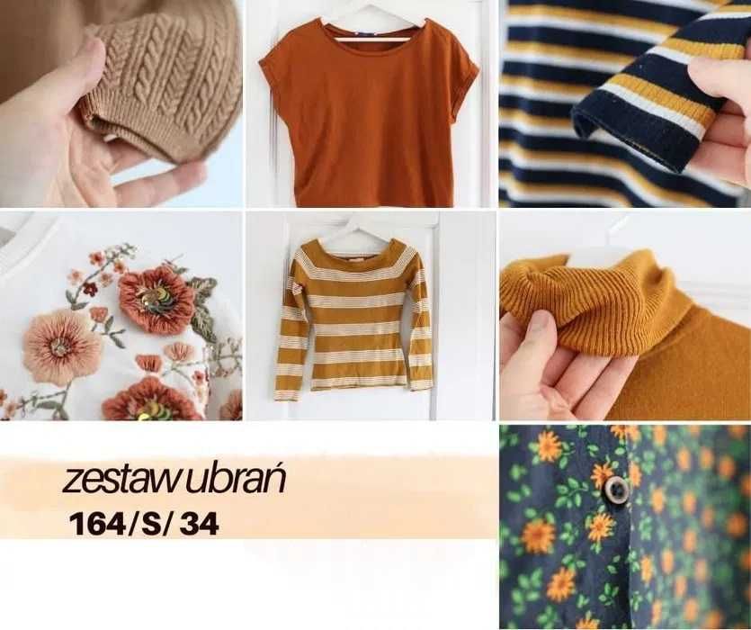 ZESTAW paka ubrań r. 164 34 S H&M Zara Mohito Next do szkoły JESIEŃ