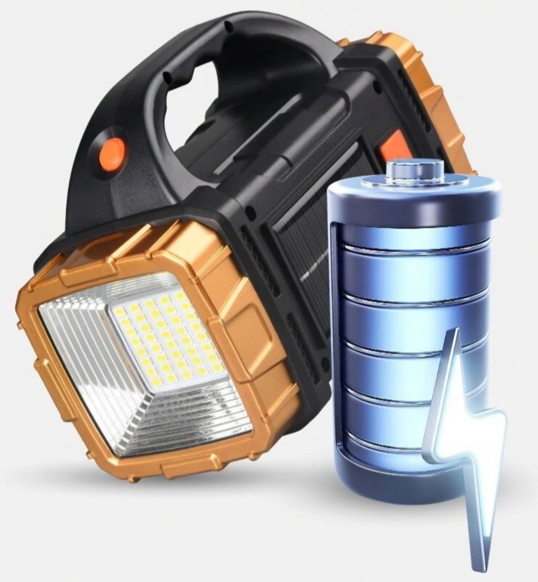 Latarka akumulatorowa solarna turystyczna 77 LED USB szperacz halogen