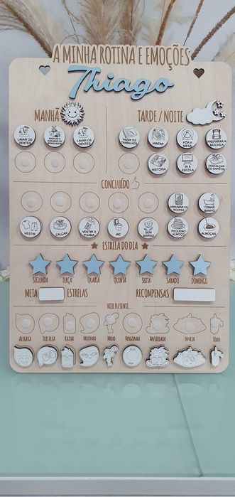 Quadro Rotinas e Emoções Personalizado