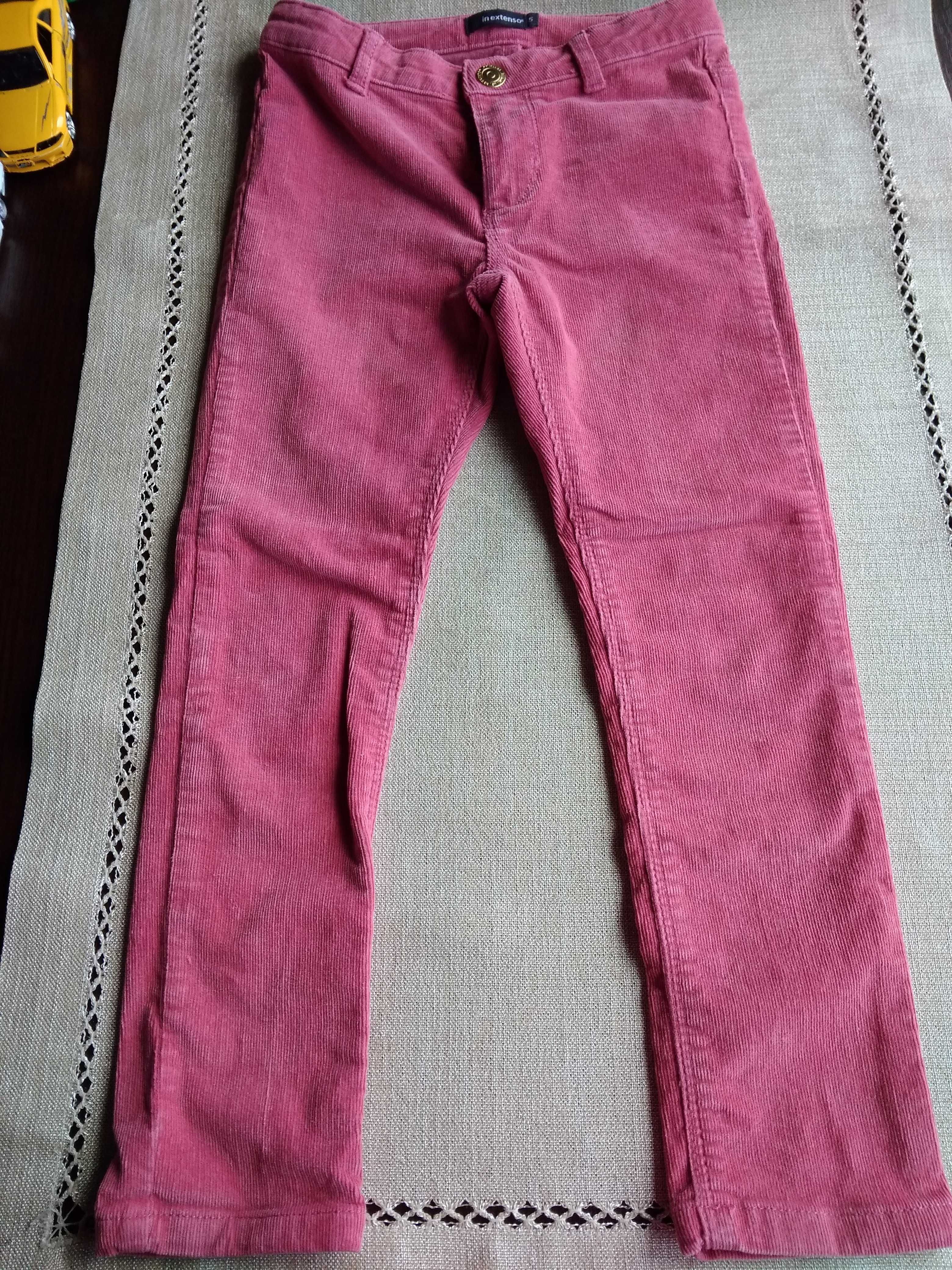 Spodnie sztruksowe różowe rozm. 116