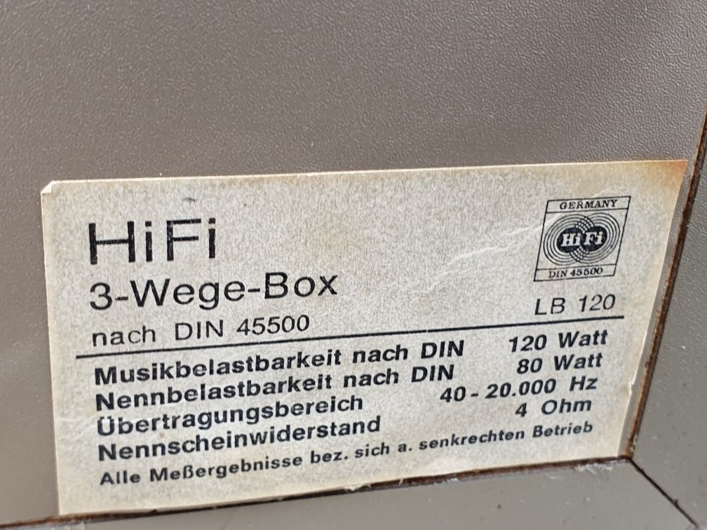 Kolumny LB 120 hi fi 3 Wege box Philips 80/120W 4ohm bas 20cm głośniki