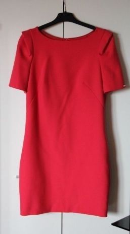 SIMPLE sukienka czerwona malinowa 34 xs 36 s suknia slub praca