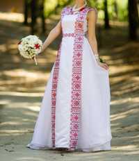 Сукня/плаття весільна з вишивкою/орнаментом,вишиване плаття