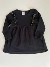 H&M Czarna sukienka z długim rękawem 86