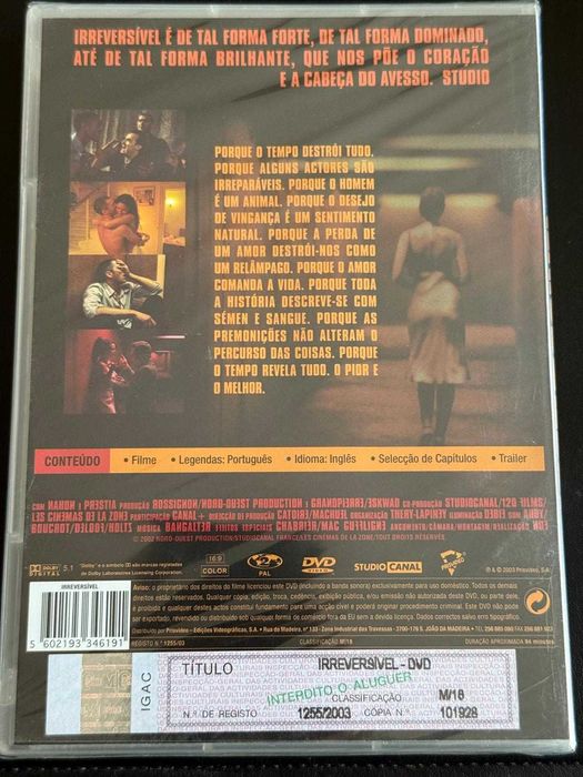 DVD do filme Irreversível [Novo]