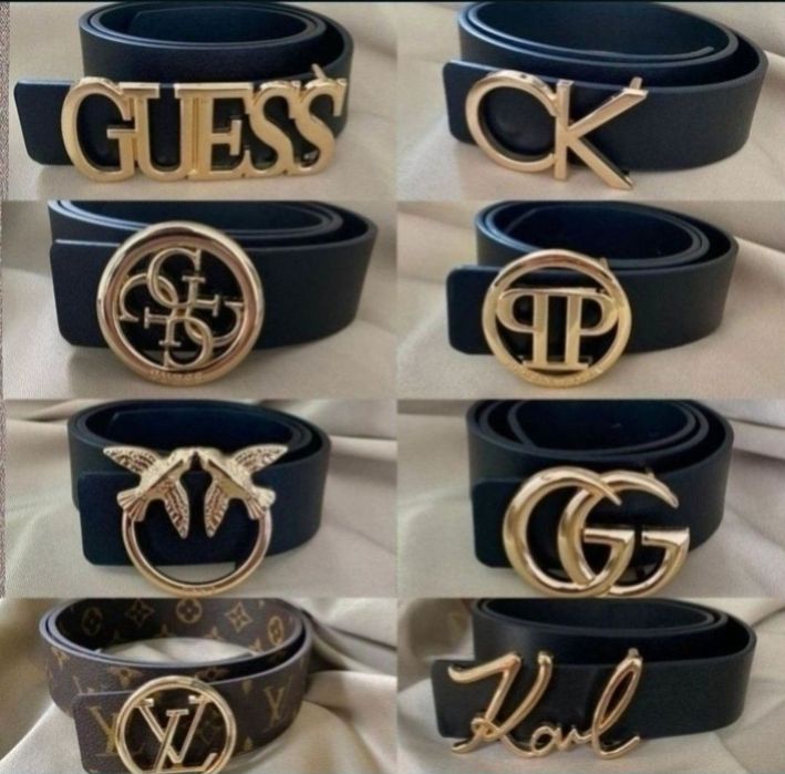 Nowy Skórzany Pasek Damski Guess LV Pinko Gucci CK GG Tommy MK