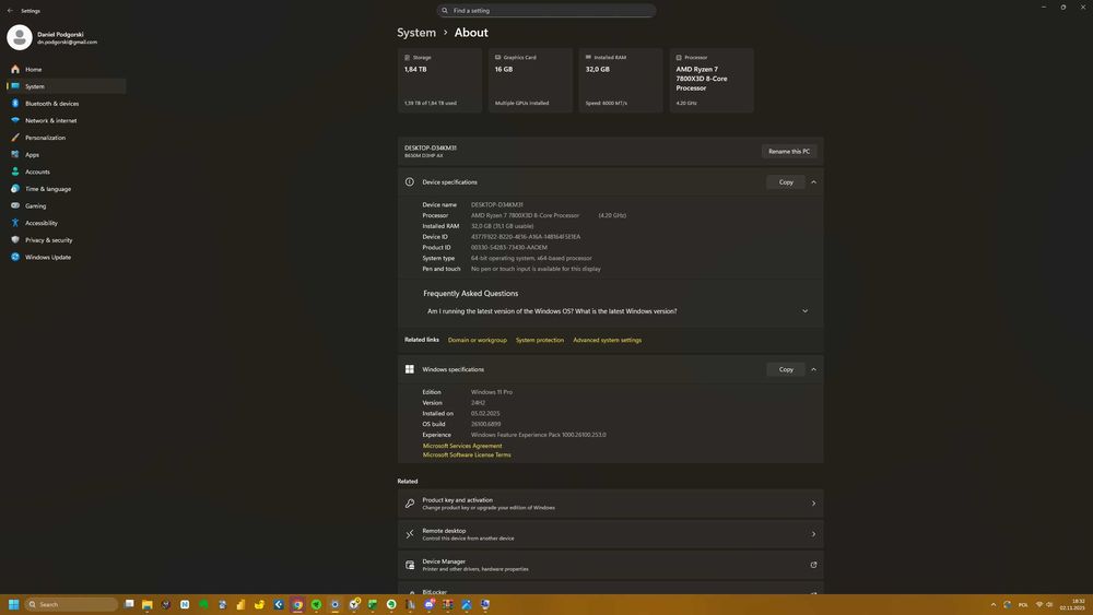 Komputer Ryzen 7800X3D | RTX 4070 Ti Super 16GB | 32GB DDR5 | 1 TB SSD