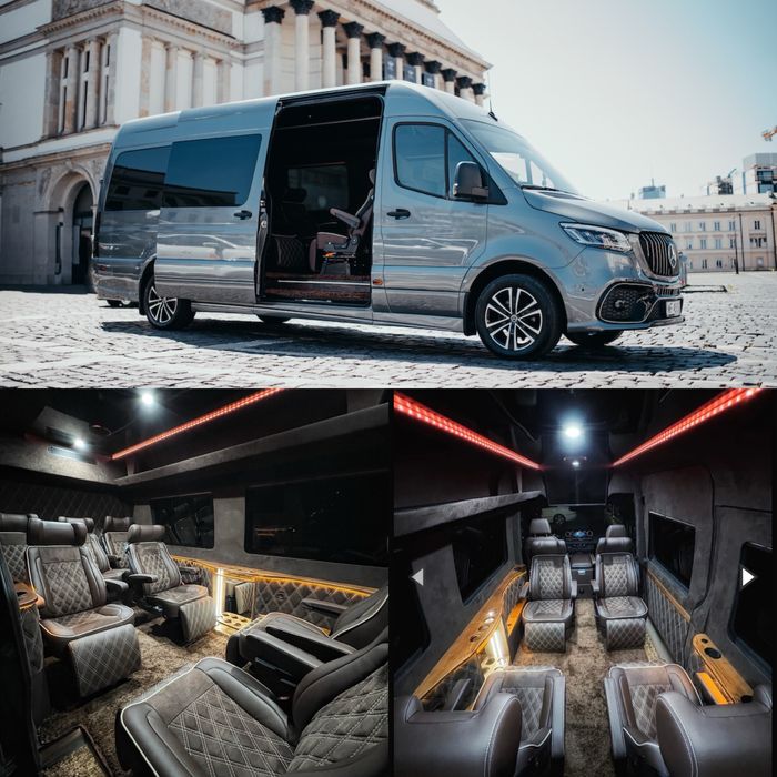 Wynajem busa z kierowcą luksusowy Mercedes Sprinter przewóz osób