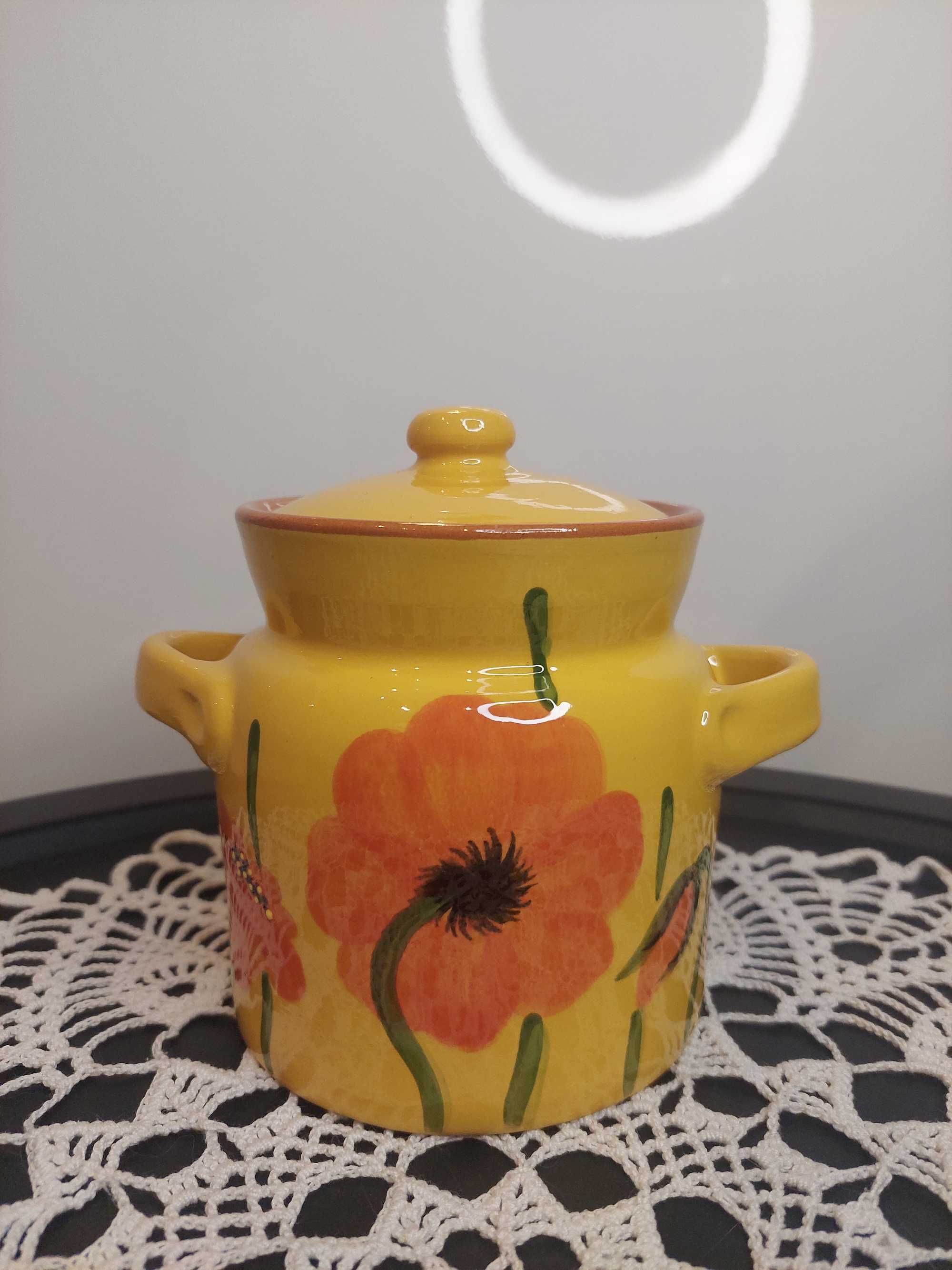 Naczynie ceramiczne szkliwione z przykrywką 0,7l