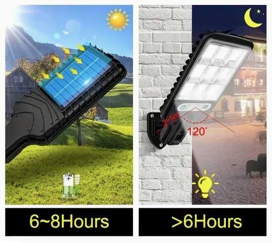 Zewnętrzna lampa solarna z czujnikiem ruchu na pilota