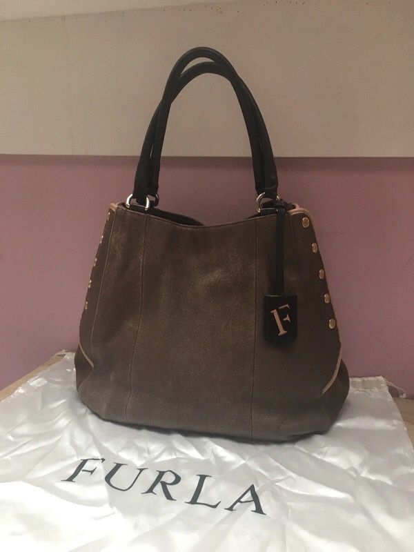 Torba Furla Hobo Bag skóra i zamsz do ręki pojemna A4 super cena