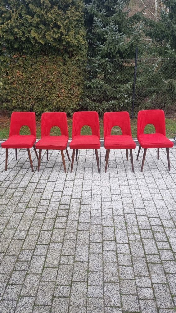 Krzesla fotel muszelki PRL orginalne 5 sztuk Okazja krzesło fotel