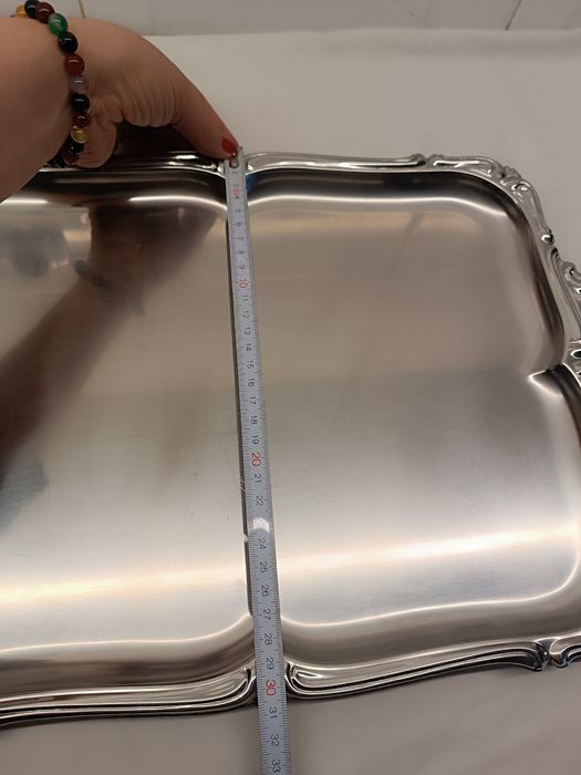 Tabuleiro Bandeja Rectangular em Inox Alessi.
