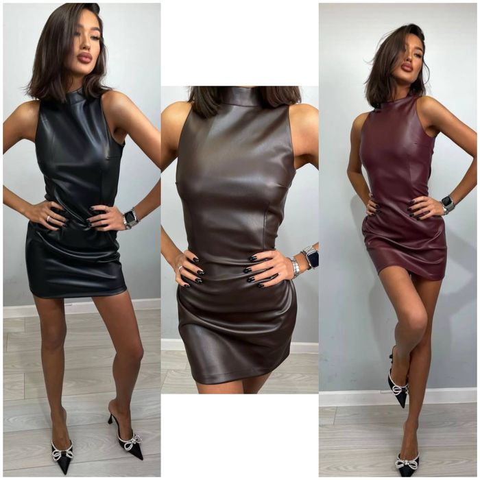Шкіряна міні сукня/3