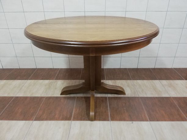 Stół okrągły rozkładany fi 110 + 3 x 45 + 4 krzesła na jednej nodze
