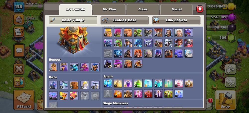 Акаунт клеш оф кленс,2017 року.16 тх.