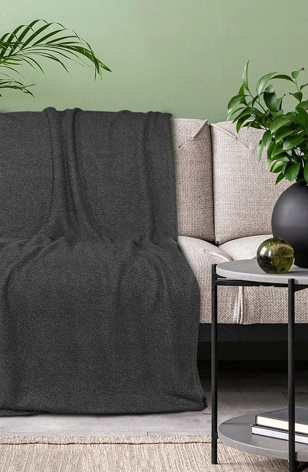 Koc Mikrofibra Jednokolorowy Miękki Pled Boucle Bukla 70x160