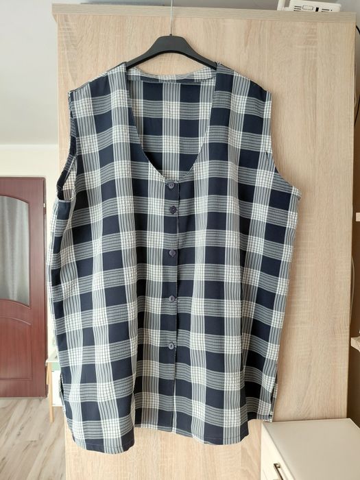 Koszula damska w kratkę rozpinana 5xl