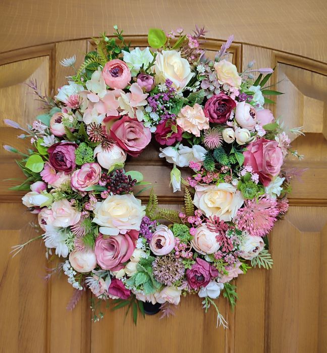 Осінній вінок на двері купити Осіння композиція на стіл декор гарбуз