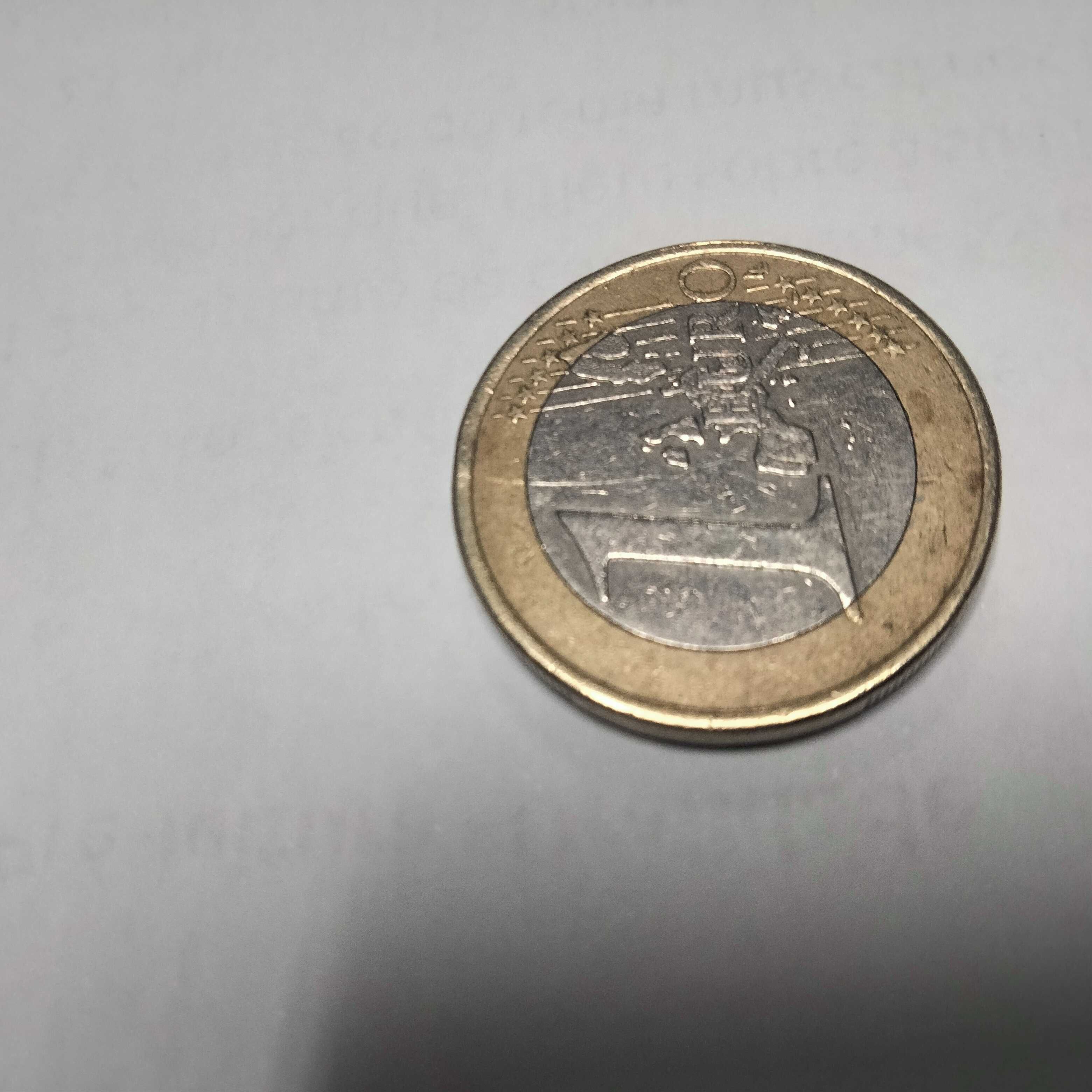 Moeda de um euro, com s na estrela