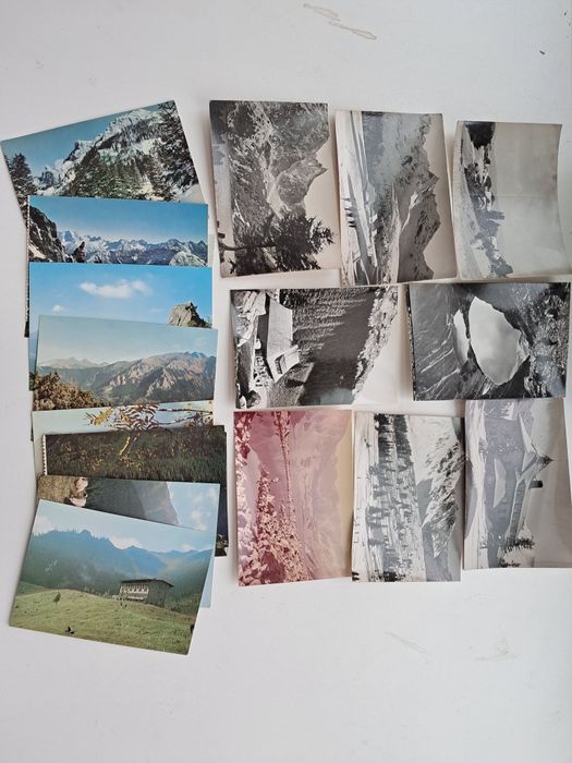 Stare pocztówki Tatr czarno-biały , kolorowe