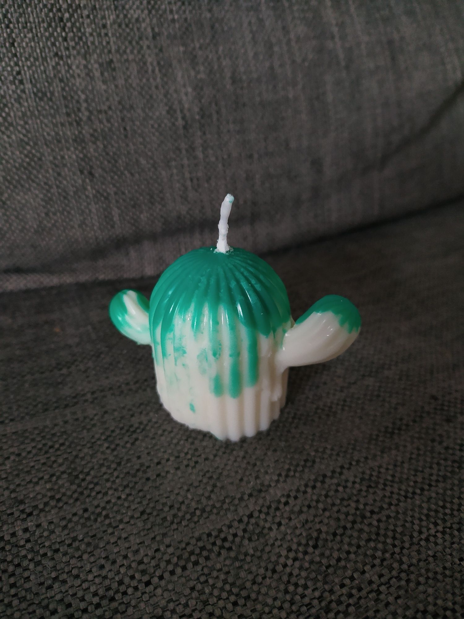 świeca sojowa kaktus handmade