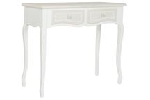 Consola de Madeira Branca 2 gavetas 90X40X78cm By Arcoazul