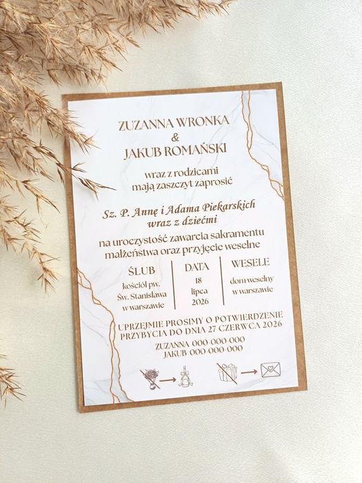 Zaproszenie na ślub wesele Dla gości