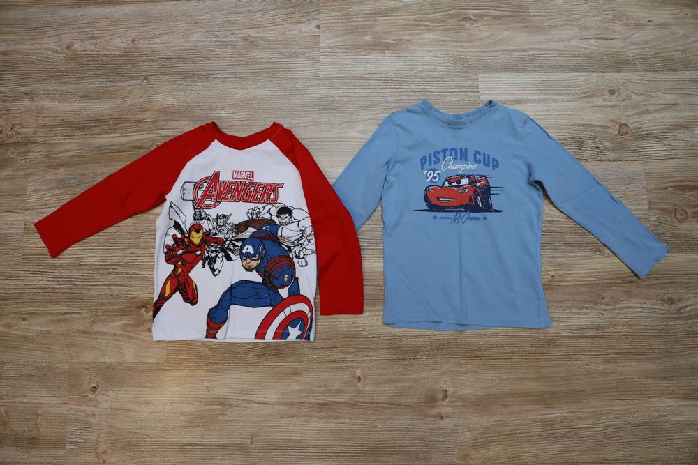 Dwie bluzki z długim rękawem rozmiar 110 Marvel