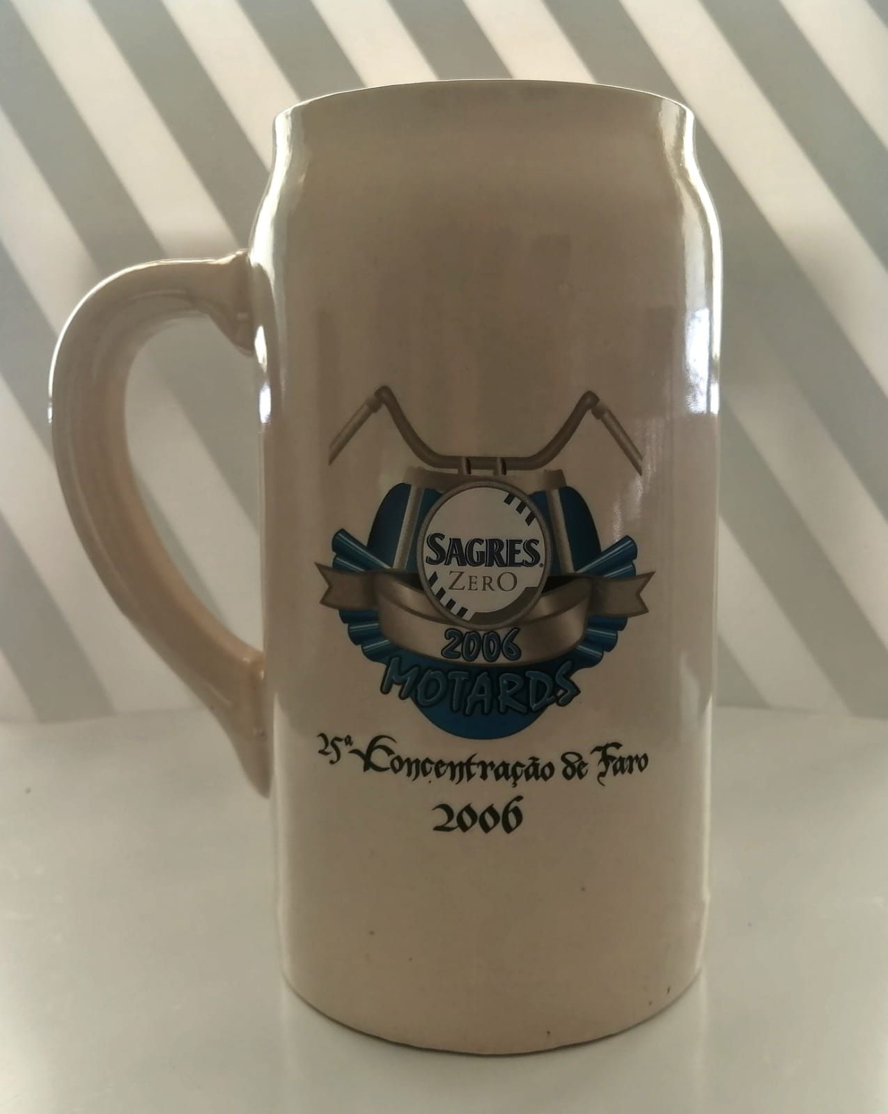 Caneca 1 lt cerveja Sagres Zero, concent Motard Faro 2006