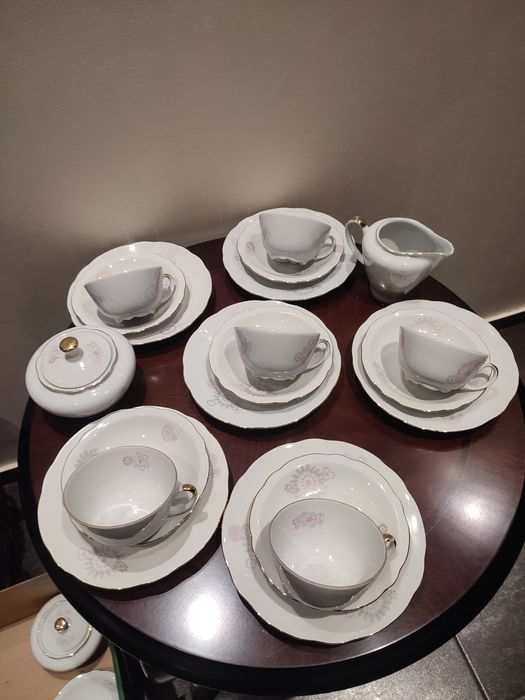 Śliczny stary zestaw do kawy herbaty porcelana