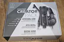 Słuchawki, mikrofon oraz ramię - AT2500x-USB, ATH-M20x, Boom Arm