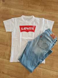 Zestaw Jeans Levis Levi Syrauss 711 Skinny 27 XS 34 36 i T-shirt