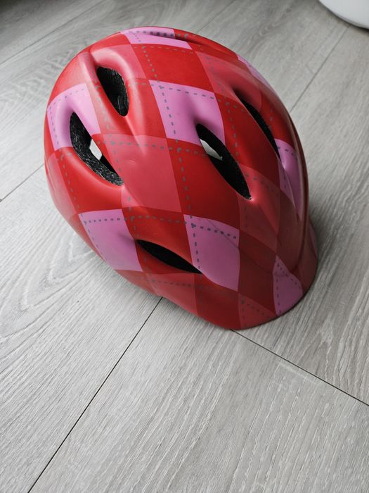 Kask infano xs kross różowo-czerwony w romby