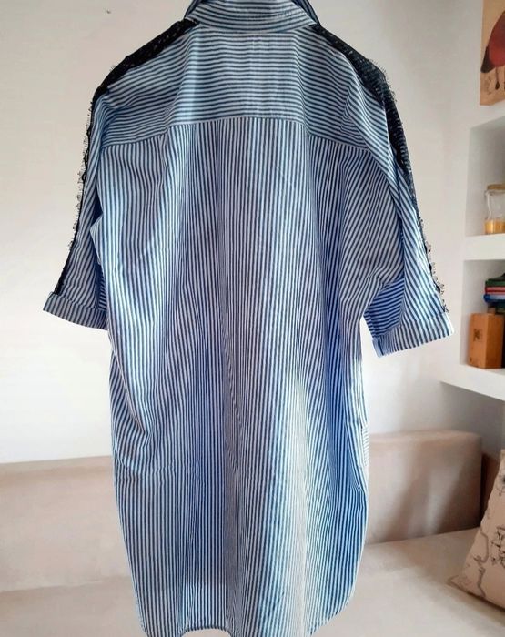 Zara Koszulowa sukienka z koronką  R 40/ L