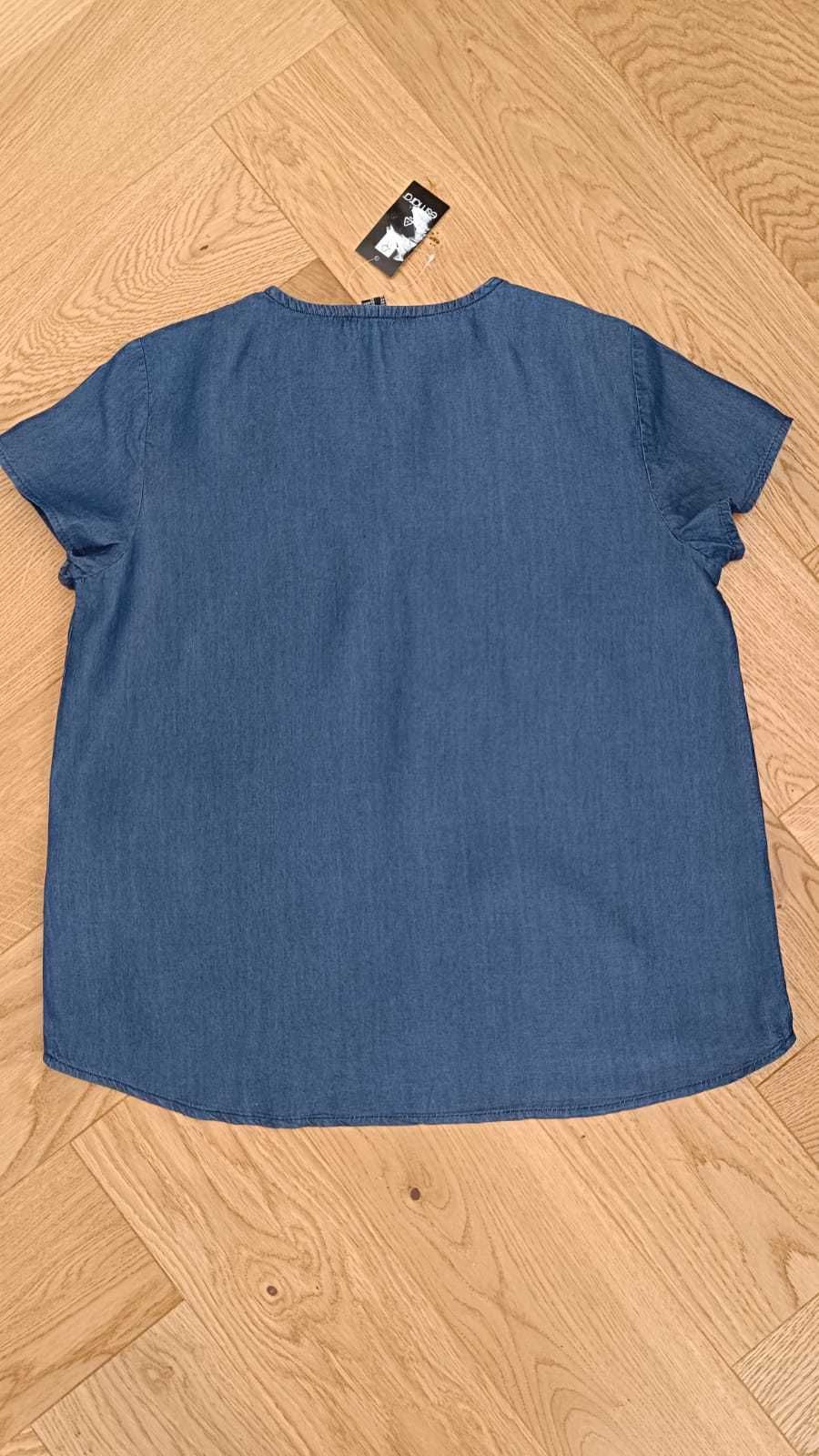 Nowa bluzka damska krótki rękaw 42 XL lyocell TENCEL jeans