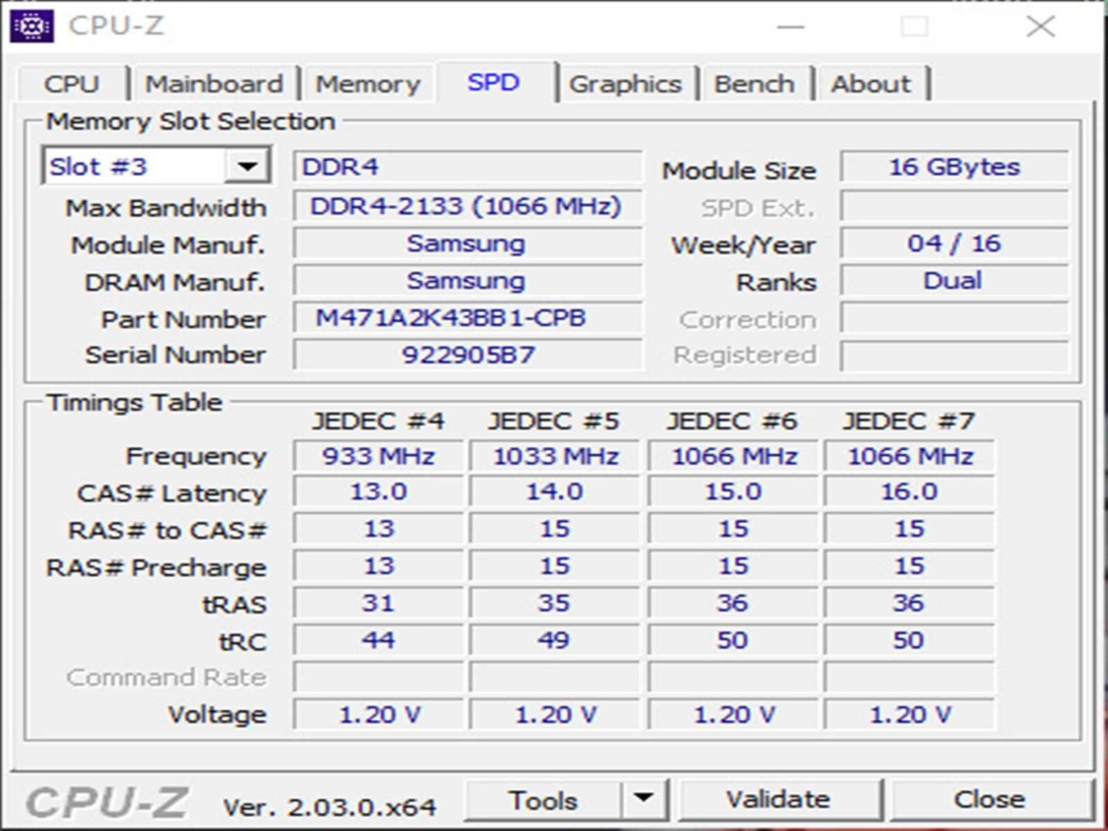DDR4 16GB Samsung 2133P