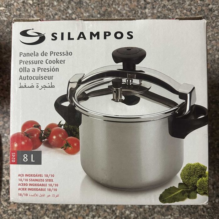 Panela Pressão Silampos Aço Inox 8L - Ref. 643122018708 - NOVA