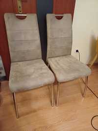 Dwa krzesła tapicerowane do jadalni kuchni