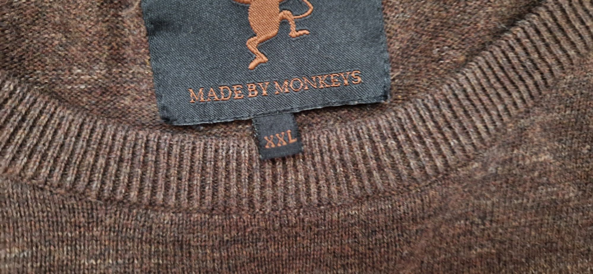 Sweter męski XXL , brązowy sweterek made by monkeys