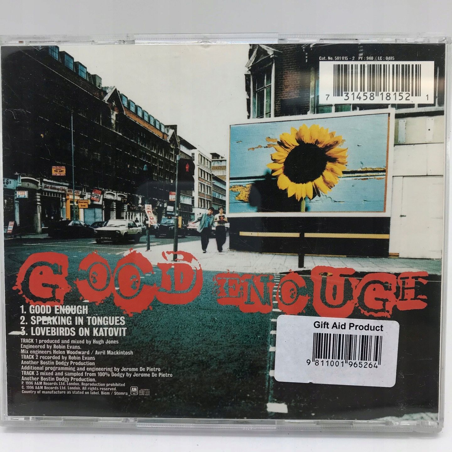 Cd - Dodgy - Good Enough Singiel Rock 1996