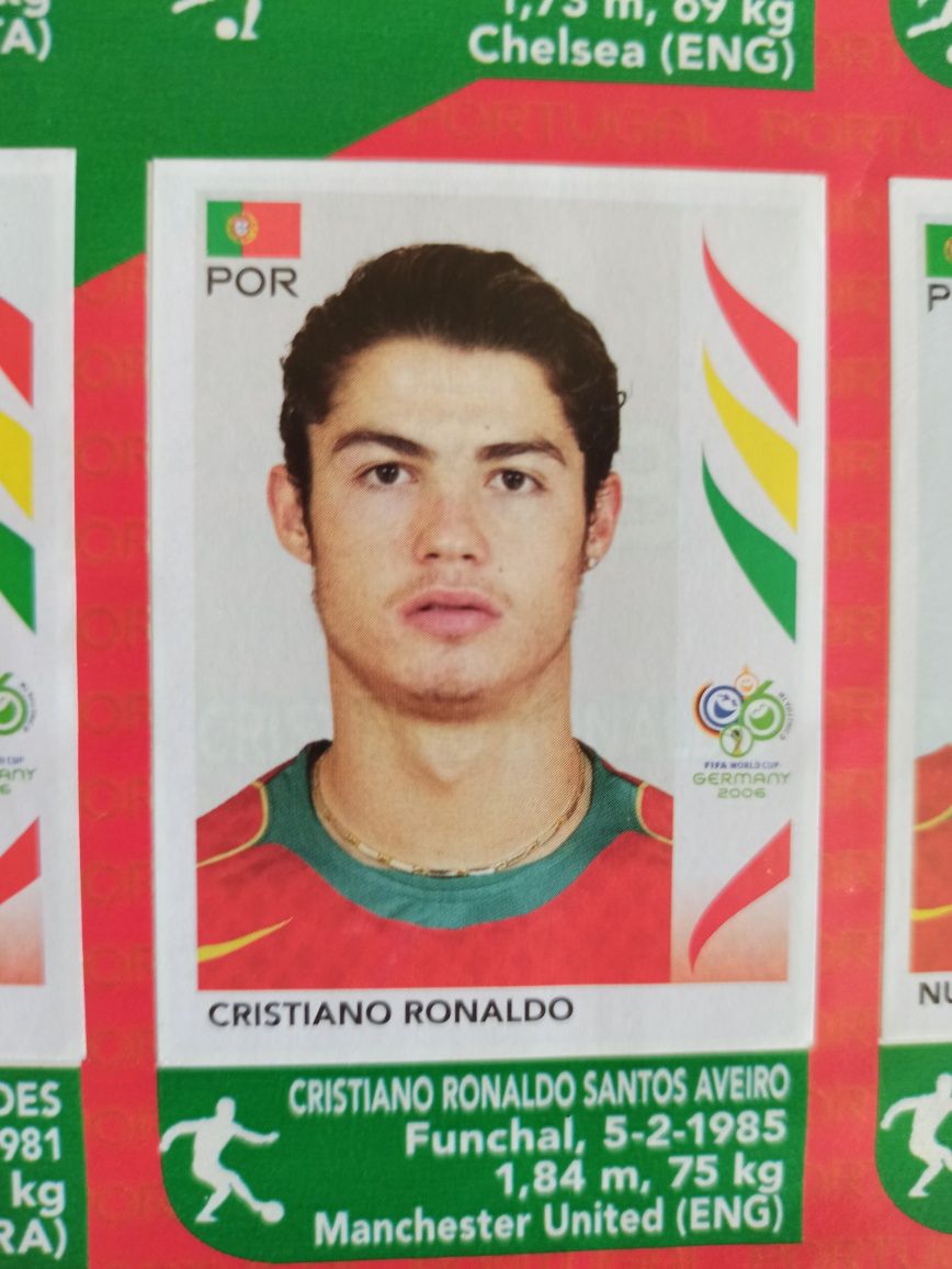 Caderneta Oficial Panini Mundial 2006 . incluí Cromo Cristiano Ronaldo