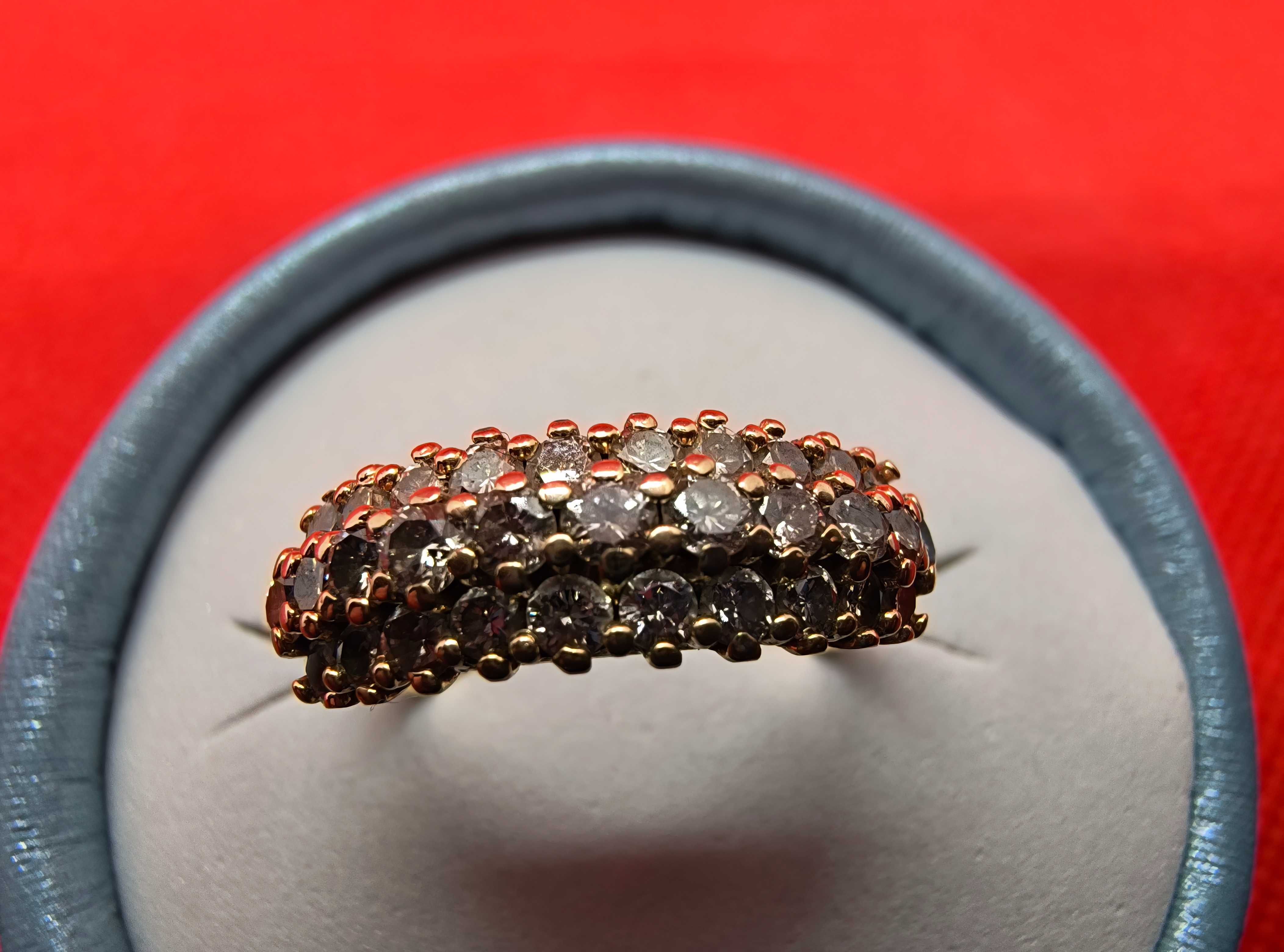Złoty pierścionek z brylantami 1.00ct certyfikat