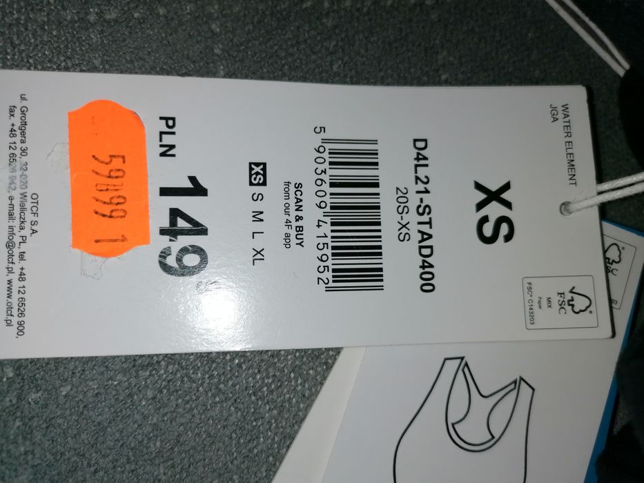 Nowy biustonosz sportowy yoga  top 4f xs