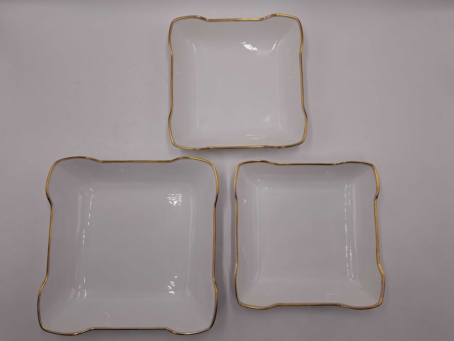 Talerz obiadowy Rosenthal Selb Bavaria biały złocenia 2 paski